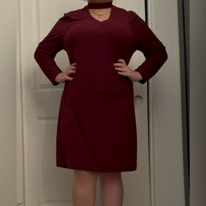 Hot Kiss Long Sleeve Burgundy Dress